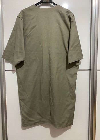 Nakışlı, Düğmeli, Uzun Kesim Keten Kadın Gömlek - Görsel 2