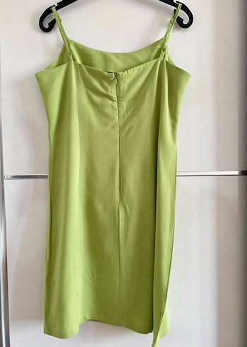 Yazlık Şık ve Zarif Yeşil Mini Elbise - Fermuarlı Model - Görsel 2