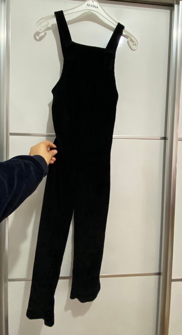 Kız Siyah Kadife Tulum - Görsel 2