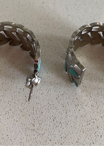 Accessorize Turkuaz Zincir Detaylı Mini Bohem Küpe