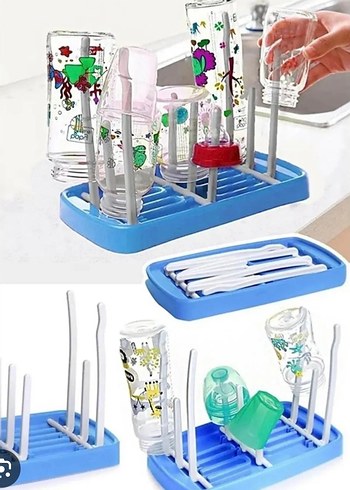 Cam Biberon Seti/Kurutma Standı/Sür Saklama Poşeti - Görsel 2