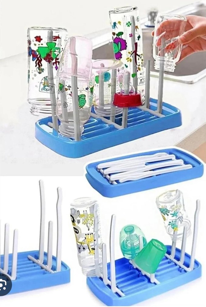 Cam Biberon Seti/Kurutma Standı/Sür Saklama Poşeti - Görsel 2