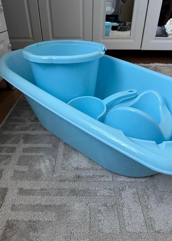 Bebek Banyo Seti - Küvet, Kova ve Kepçe Lazımlık - Görsel 3