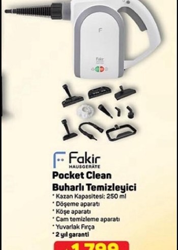 Fakir Pocket Clean Buharlı Temizleyici - Görsel 2