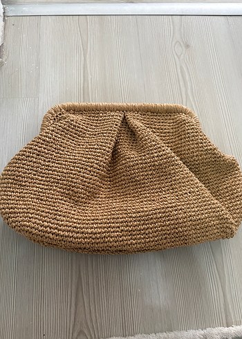 Beden Bej Örgü Kadın Clutch Çanta