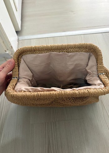 Diğer Bej Örgü Kadın Clutch Çanta