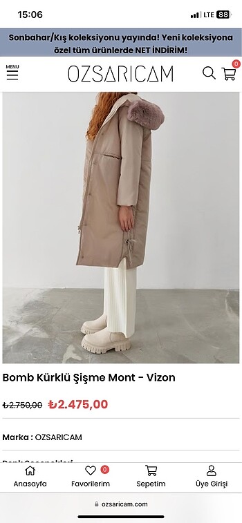 Diğer Şişme mont özsarıçam