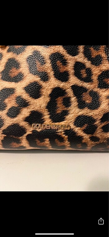 Golden Polo Kadın Leopar Desenli Kol Çantası