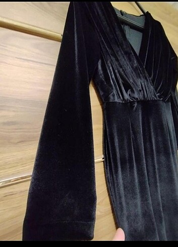 xl Beden siyah Renk Kadife gece elbisesi