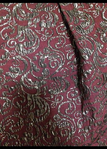 s Beden bordo Renk Parlak desenli pantolon 