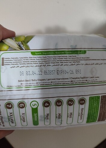 5 Beden: 11-25 kg Beden Bebek bezi