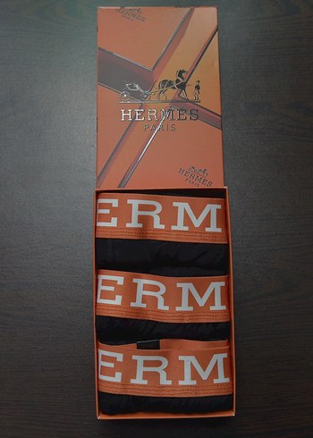 Hermes Erkek Baskılı Boxer Seti