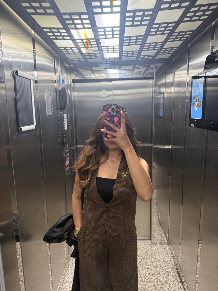 Kahverengi Deri Straplez Kadın Tulum - Görsel 2