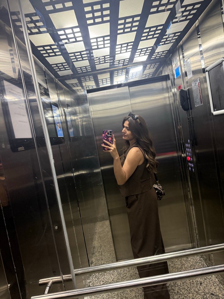 Kahverengi Deri Straplez Kadın Tulum - Görsel 3