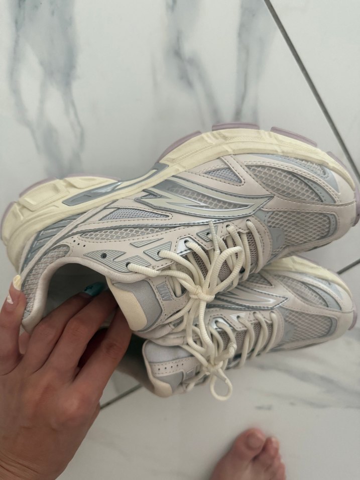 Bej Bağcıklı Spor Stiletto Topuklu Kadın Sneaker - Görsel 3