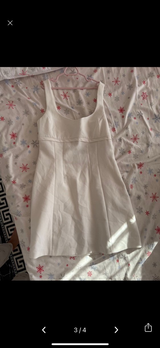 Beyaz Straplez Mini Elbise - Görsel 3