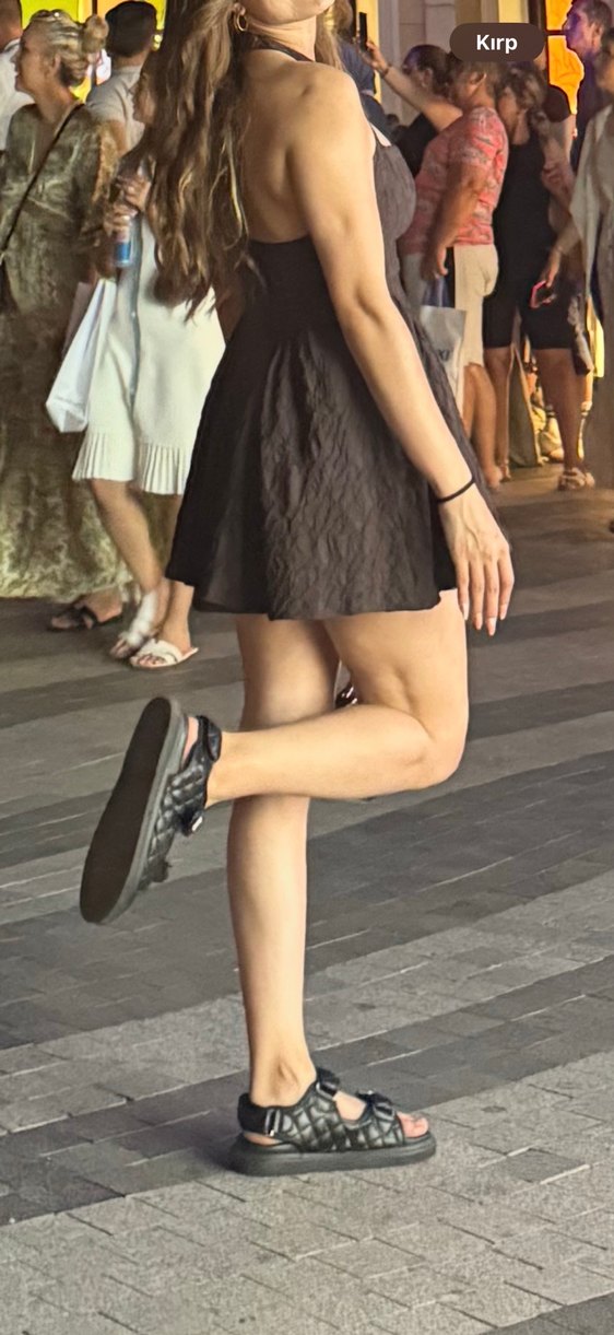 Kahverengi Straplez Piliseli Midi Elbise - Görsel 3