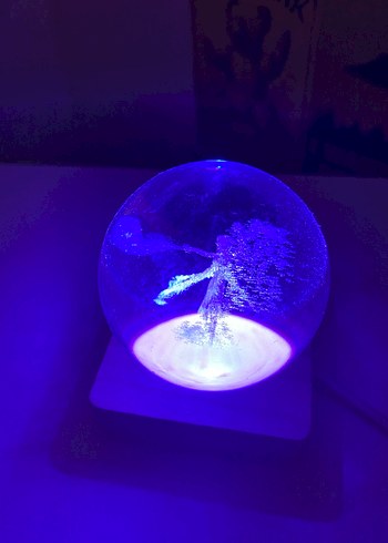 Frozen Mavi Işıklı 3D Küre Masa Lambası - Görsel 2