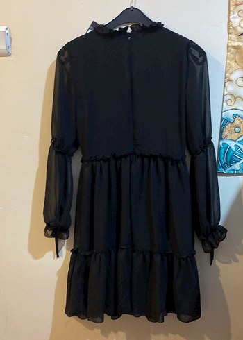 Siyah Şifon Elbise Trendyol - Görsel 3