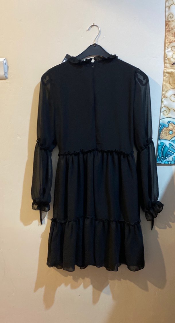 Siyah Şifon Elbise Trendyol - Görsel 3