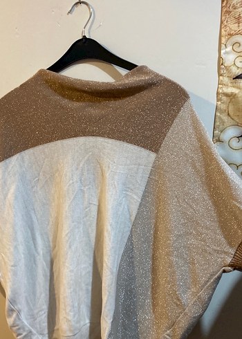 Kadın Kahverengi Gri Triko Salaş Kazak - Görsel 3