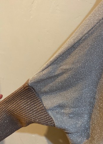 Kadın Kahverengi Gri Triko Salaş Kazak - Görsel 2