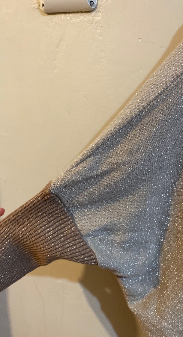 Kadın Kahverengi Gri Triko Salaş Kazak - Görsel 2