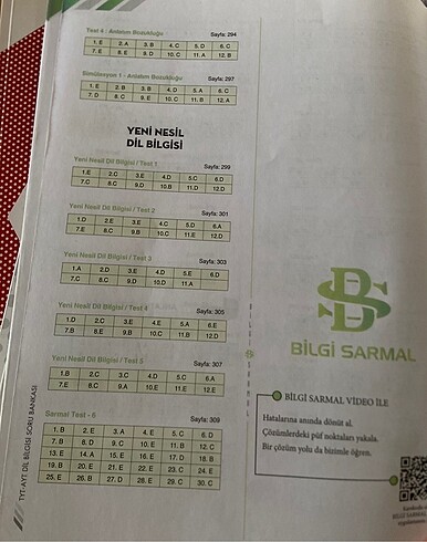 Bilgi Sarmal Dil Bilgisi Soru Bankası