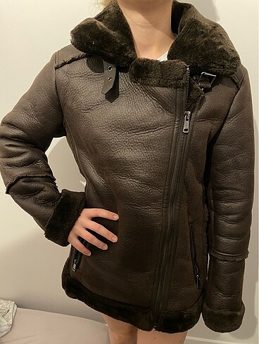 Stradivarius Kürklü Biker Ceket