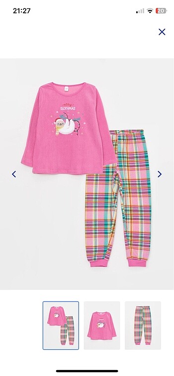 6 Yaş Beden LCW Kız çocuk polar pijama takımı