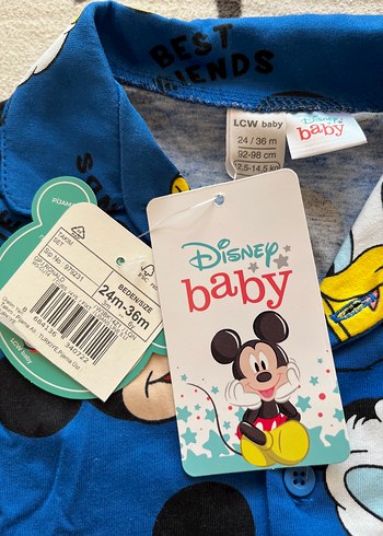 LC Waikiki Mavi Mickey ve Donald Baskılı Erkek Pijama Takımı
