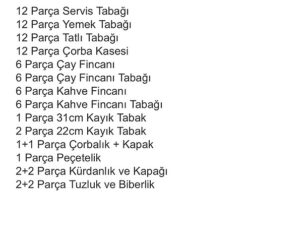 Beden Korkmaz Bianca Yemek/Kahvaltı Takımı