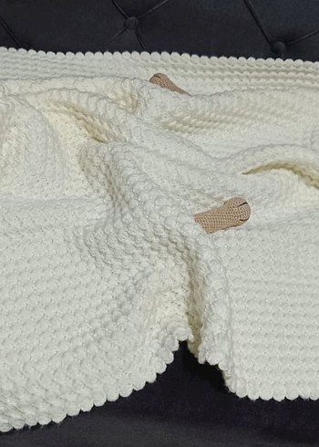 Amigurumi Kuzu Başlıklı Örgü Bebek Battaniyesi - Görsel 4
