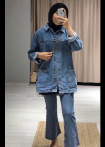 Kadın Midi Denim Ceket