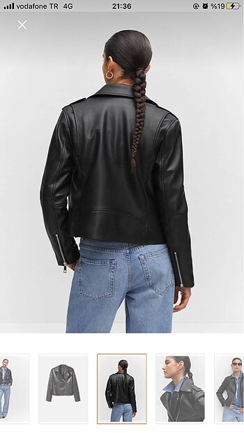 Mango Mango deri görünümlü biker ceket