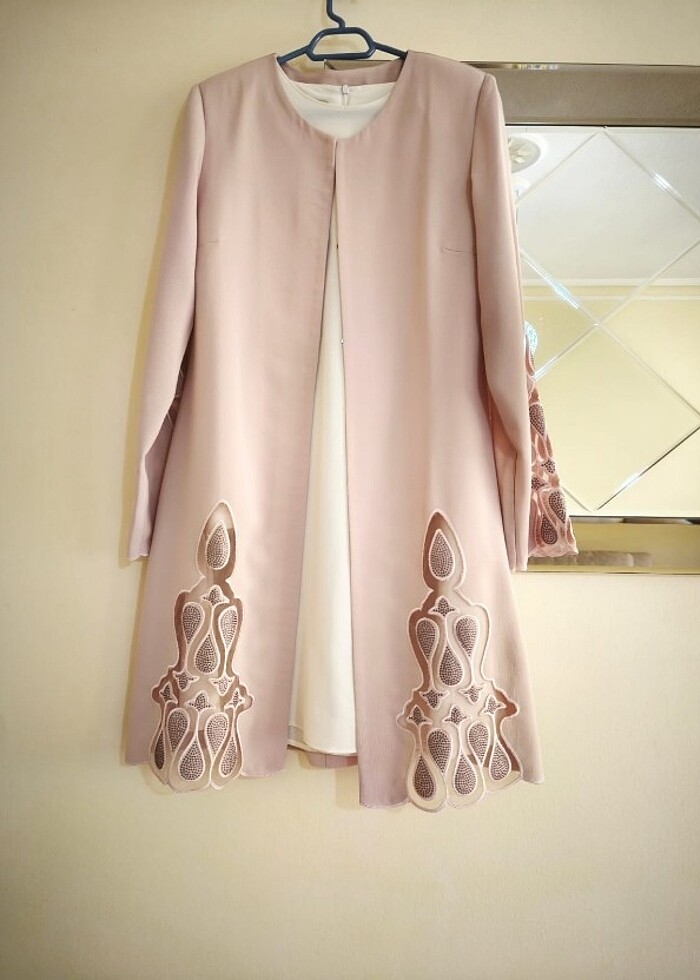 Toz pembe tunik ikili - Görsel 3