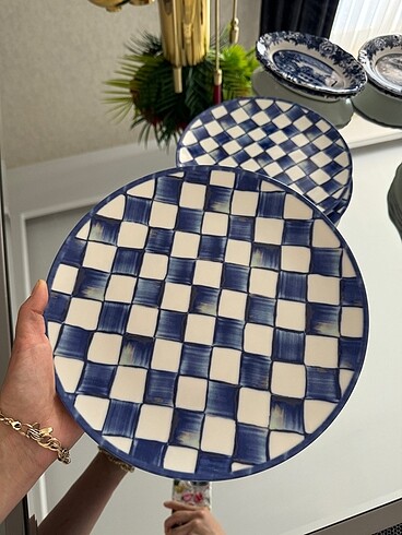Karaca Karaca damalı servis tabağı