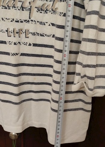 Gri Çizgili Hamile Uzun Kollu Tişört - Görsel 5