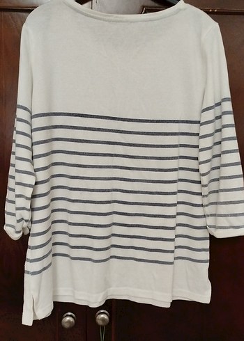 Gri Çizgili Hamile Uzun Kollu Tişört - Görsel 2