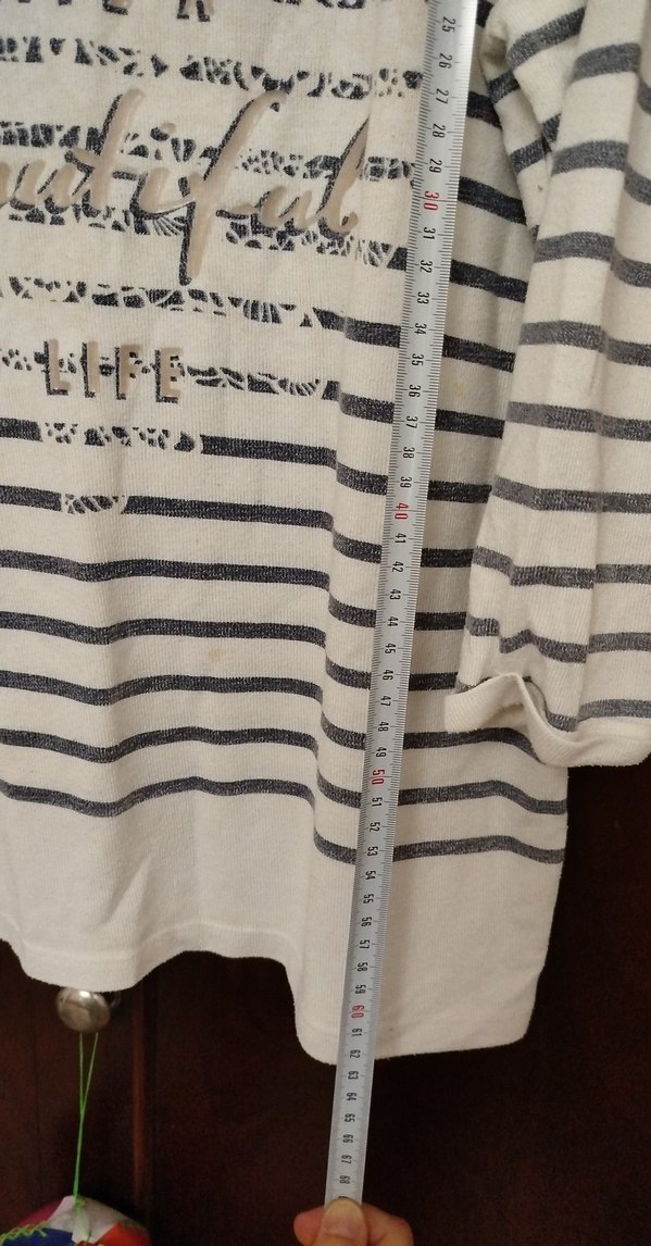 Gri Çizgili Hamile Uzun Kollu Tişört - Görsel 5