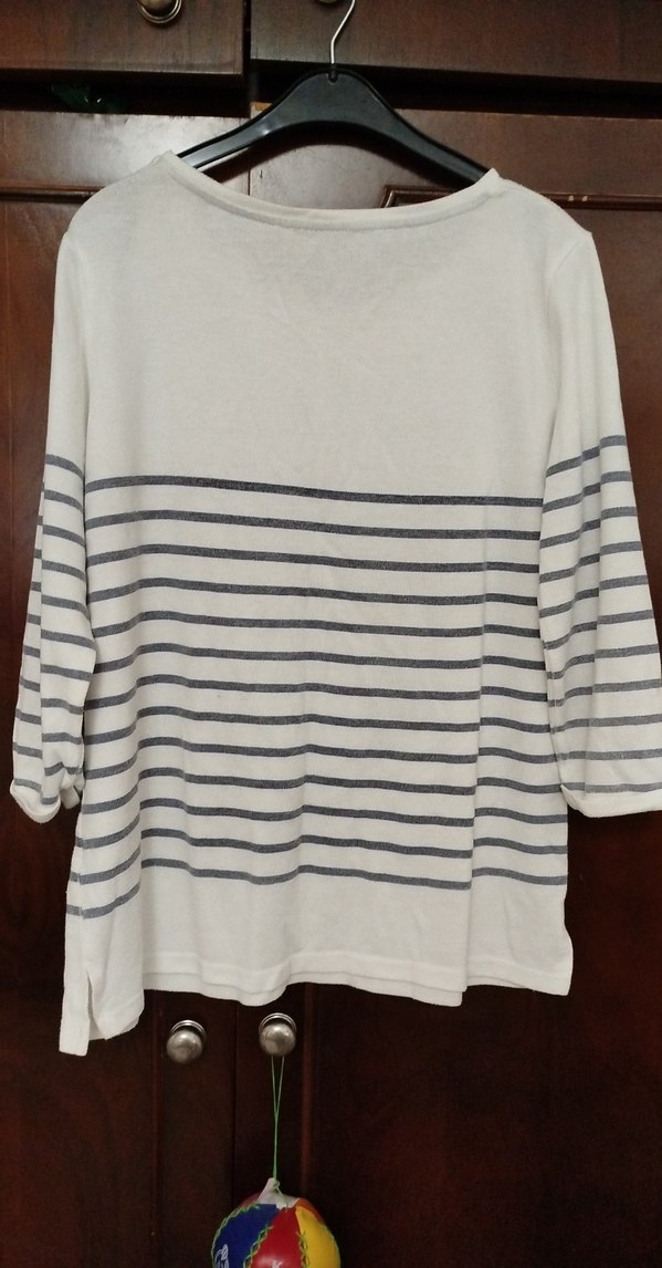 Gri Çizgili Hamile Uzun Kollu Tişört - Görsel 2