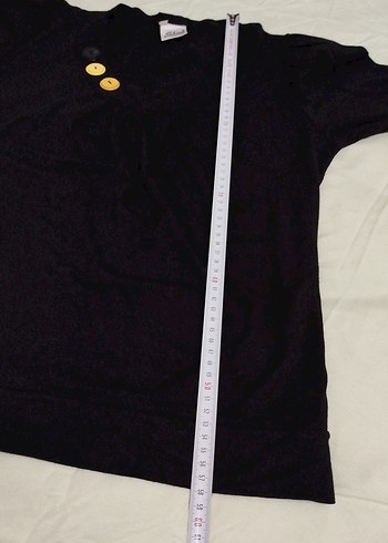 Düğmeli Siyah Hamile Uzun Kollu Tişört - Görsel 6