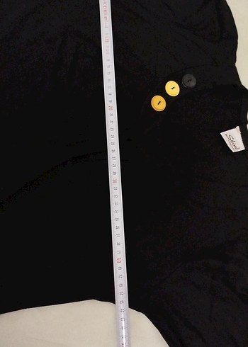 Düğmeli Siyah Hamile Uzun Kollu Tişört - Görsel 7