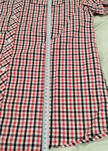 Kısa Kollu Kırmızı Kareli Erkek Gömlek - Görsel 2