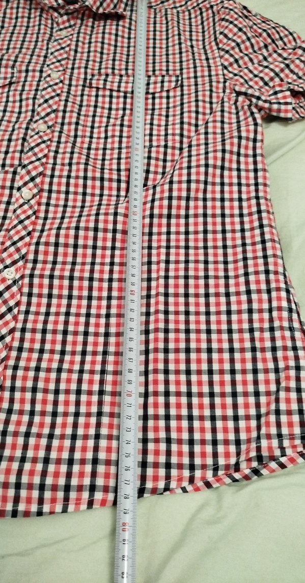 Kısa Kollu Kırmızı Kareli Erkek Gömlek - Görsel 2