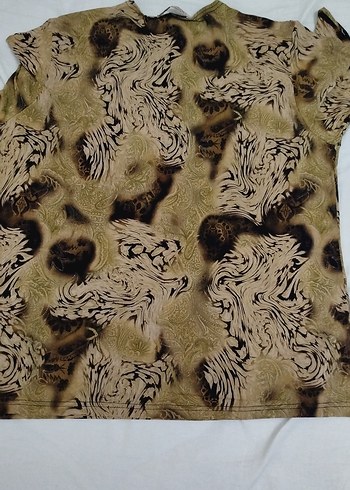 Kahverengi Batik Desenli Kadın Bluz - Görsel 6