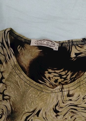 Kahverengi Batik Desenli Kadın Bluz - Görsel 4