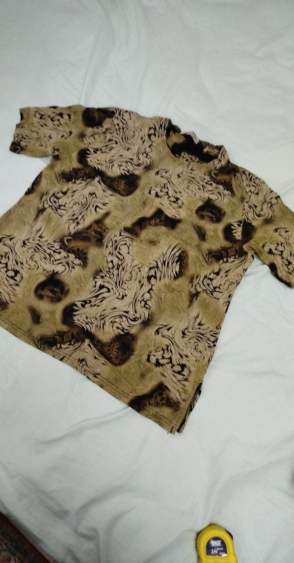 Kahverengi Batik Desenli Kadın Bluz - Görsel 5