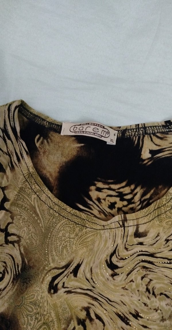 Kahverengi Batik Desenli Kadın Bluz - Görsel 4