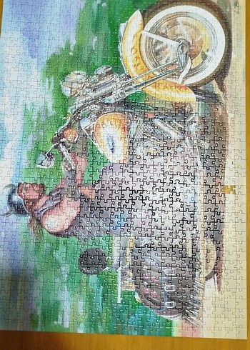 Renkli Motosikletli Adam Puzzle